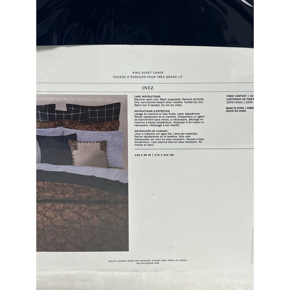 Ralph Lauren Inez Paisley KING Duvet Cover Jacobean Floral Burgundy Red - Picture 6 of 6